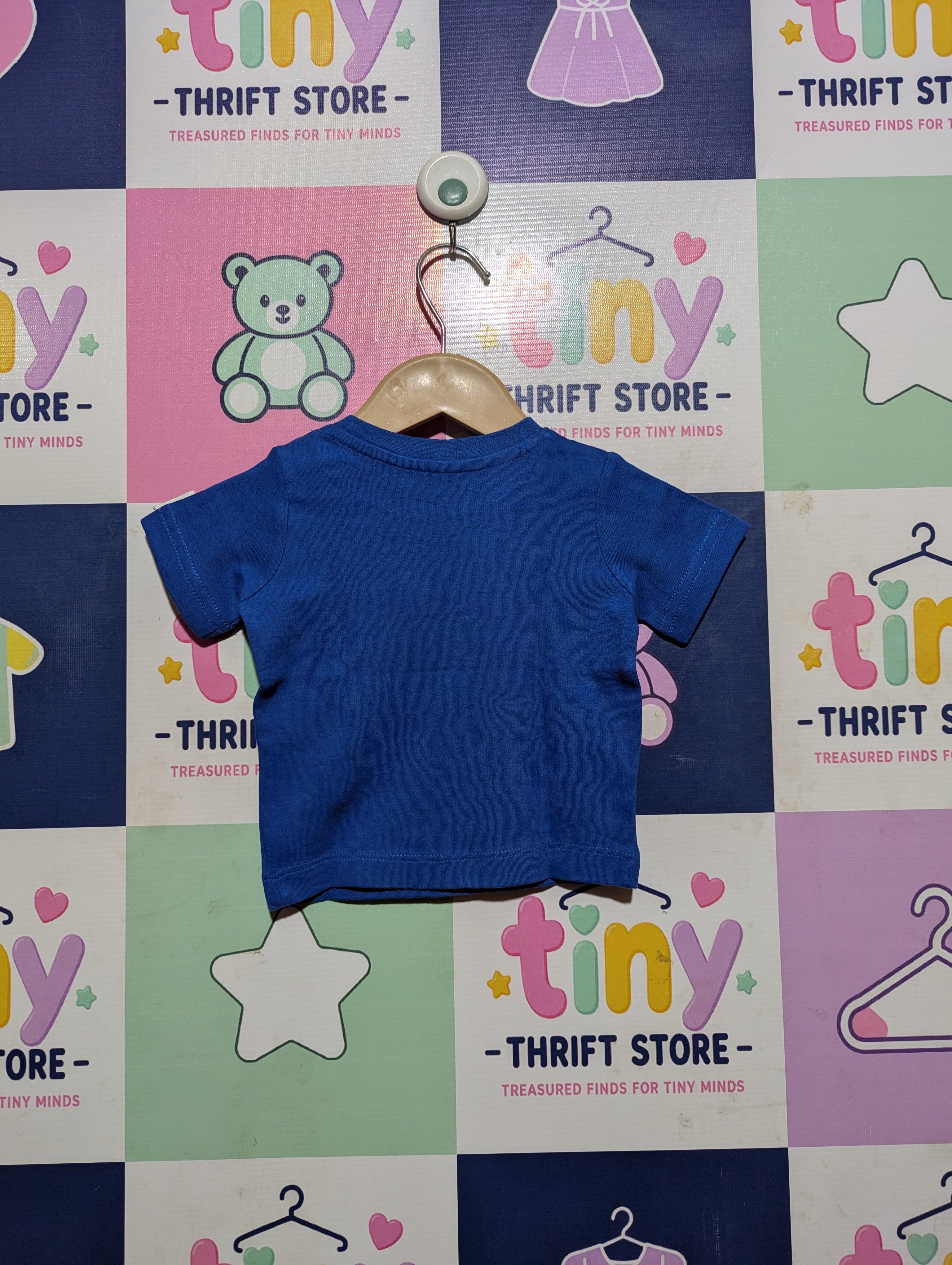 Lupilu Boys Royal Blue "The Best Friends" Fox and Raccoon Tee - Size Estimated Age 2 to 6 Months AB2