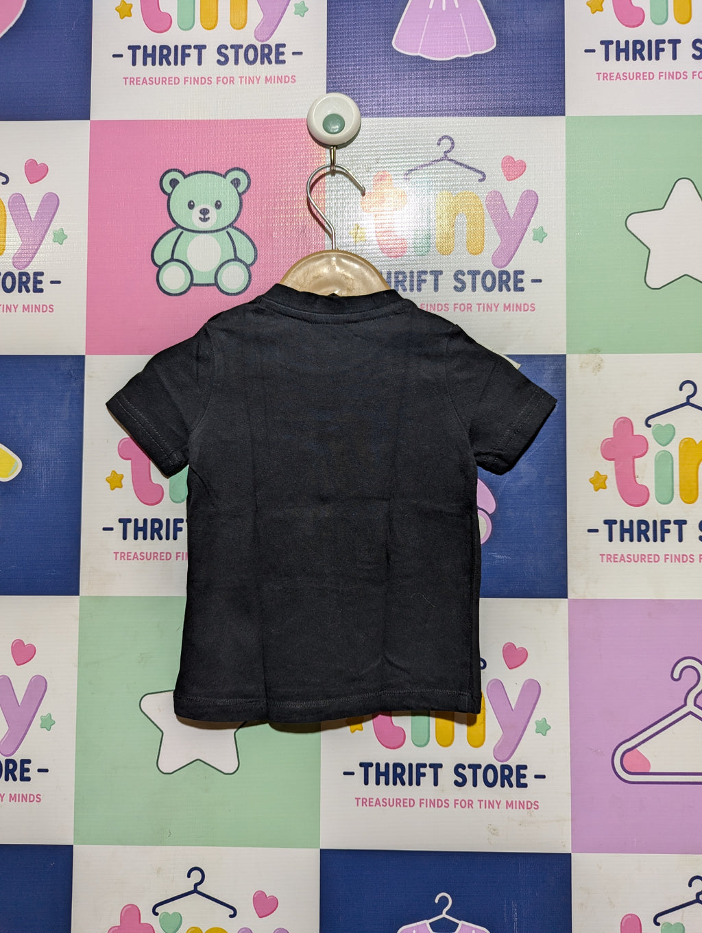 Tom and Jerry Boys Charcoal Black "Tom & Jerry" Graphic Tee - Size Estimated Age 6 to 9 Months AB2