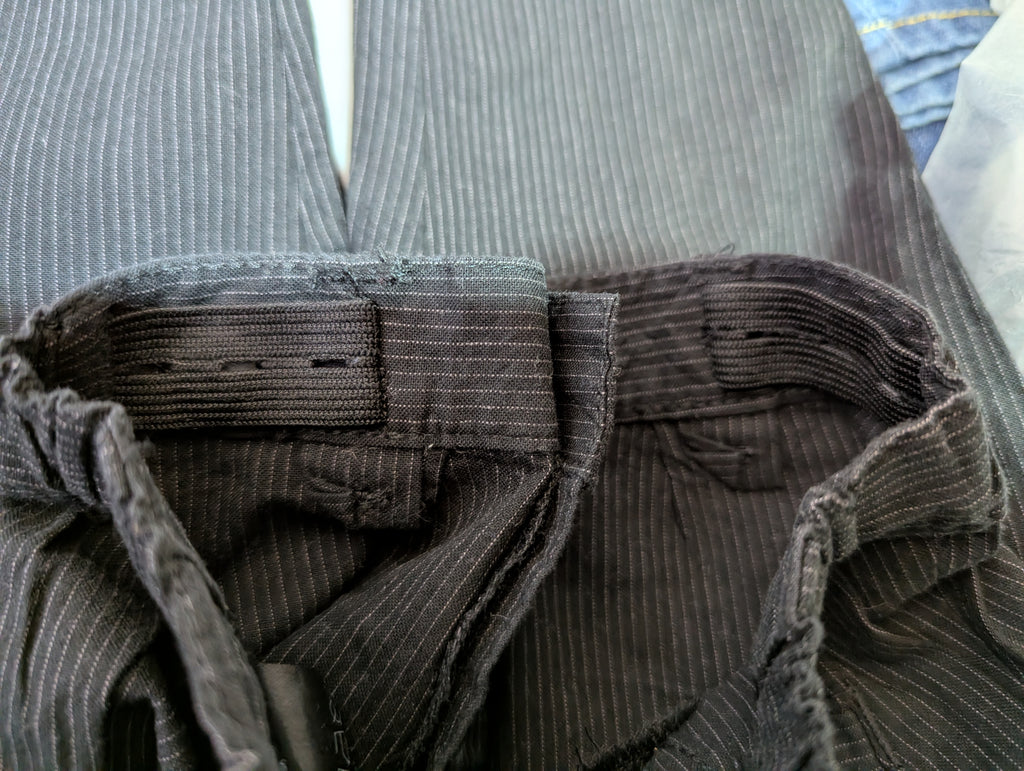 H&M Baby Boys Charcoal Pinstripe Casual Trousers - Size Estimated Age 4 to 6 Months AB2
