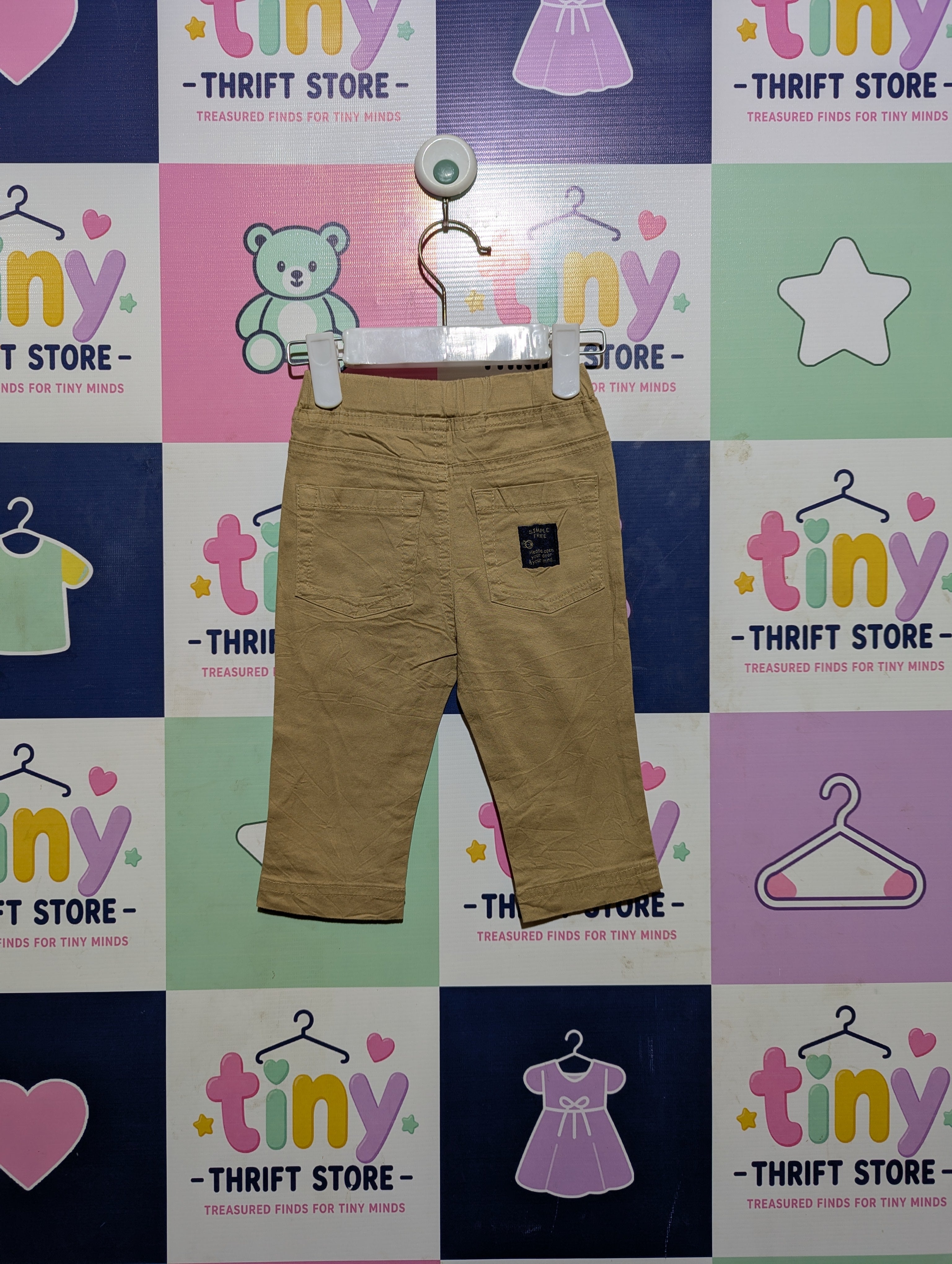 Kids Brand Baby Boys Khaki Casual Jogger Trousers - Size Estimated Age 2 to 3 Years AB2