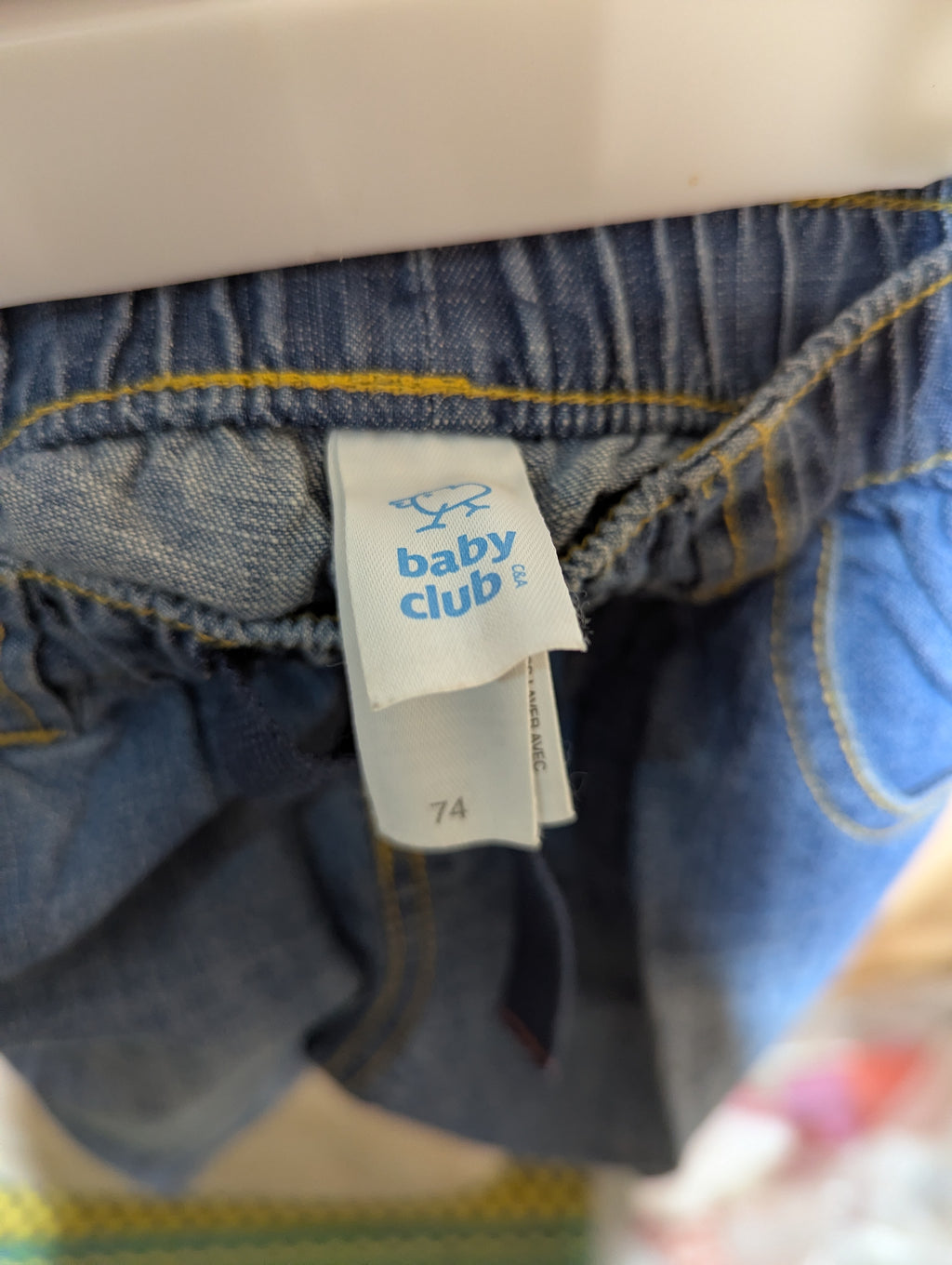 Baby Club Boys Blue Denim Casual Shorts - Size Estimated Age 6 to 9 Months AB2