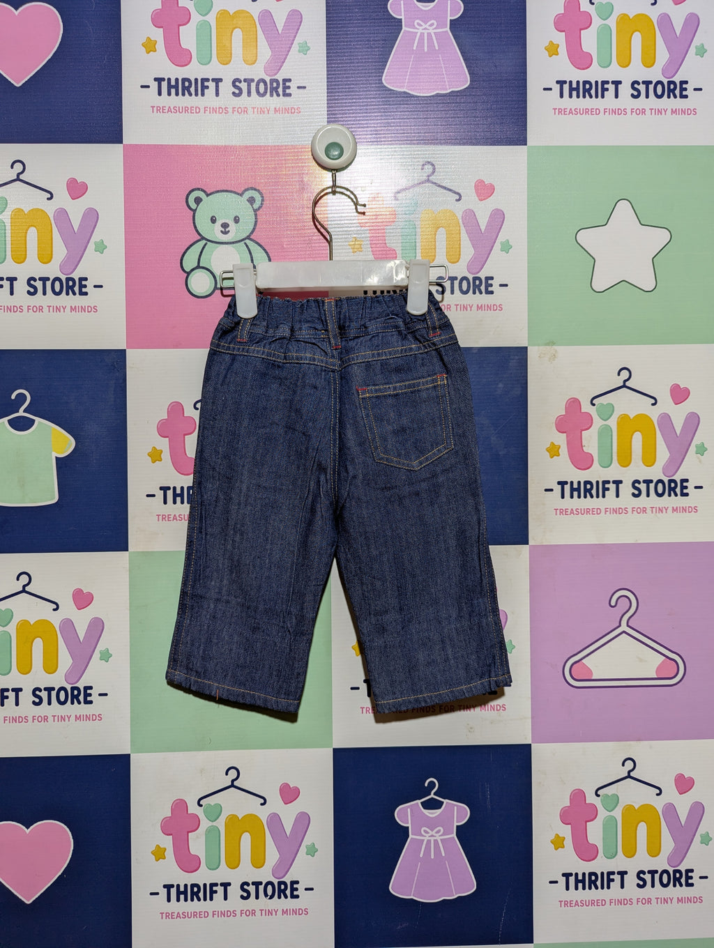 Disney Baby Boys Mickey Mouse Dark Blue Denim Trousers - Size Estimated Age 9 to 12 Months AB2