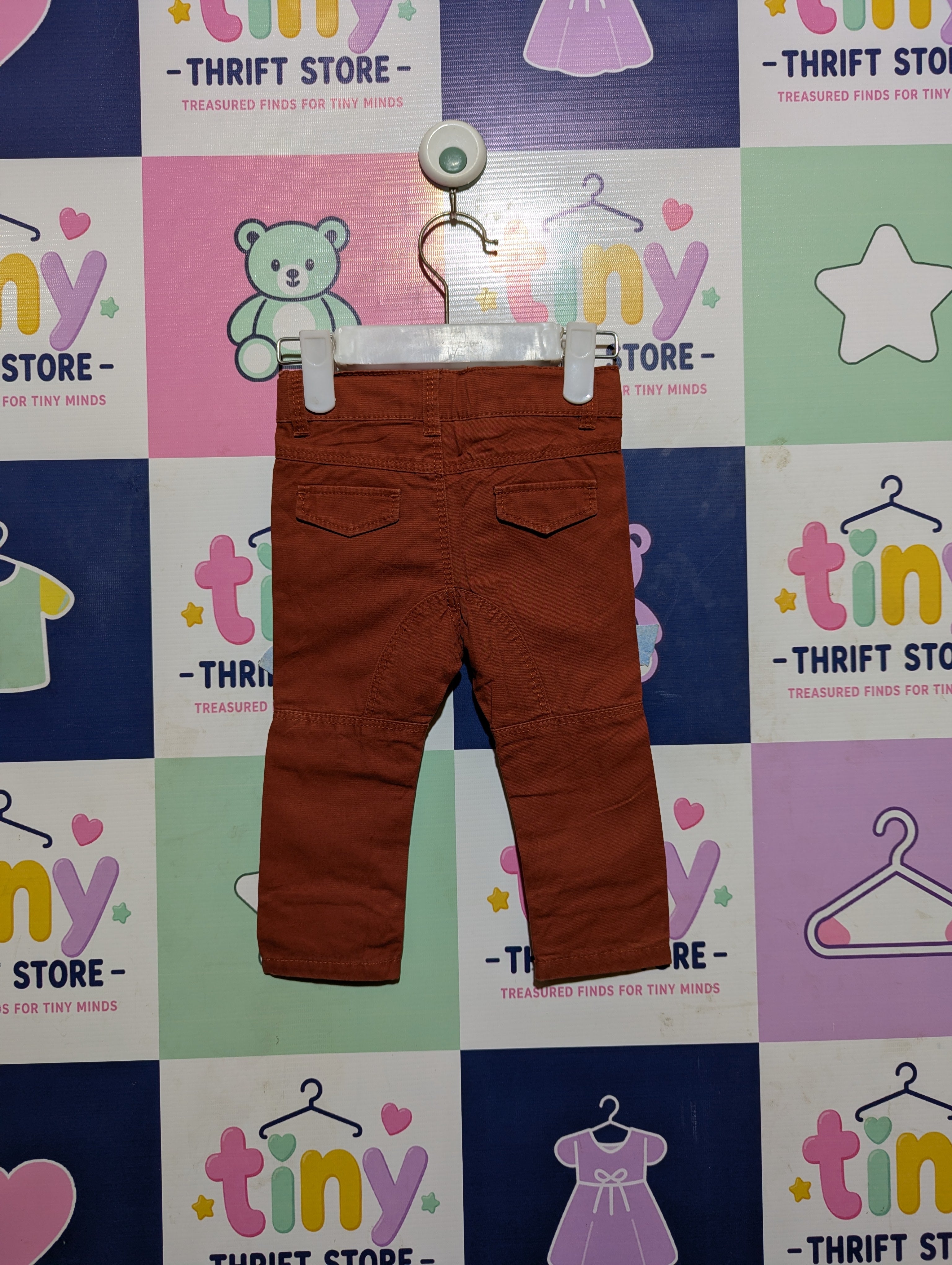 TAO (Tape À L'Oeil) Boys Rust Orange Casual Trousers - Size 6M (Estimated Age 3-6 Months) AB2
