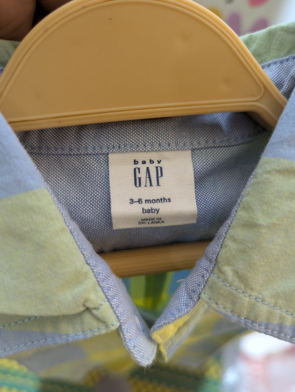 Baby GAP Baby Boys Blue and Yellow Plaid Short Sleeve Romper - Size 3-6 Months Estimated Age 3-6 Months AB2