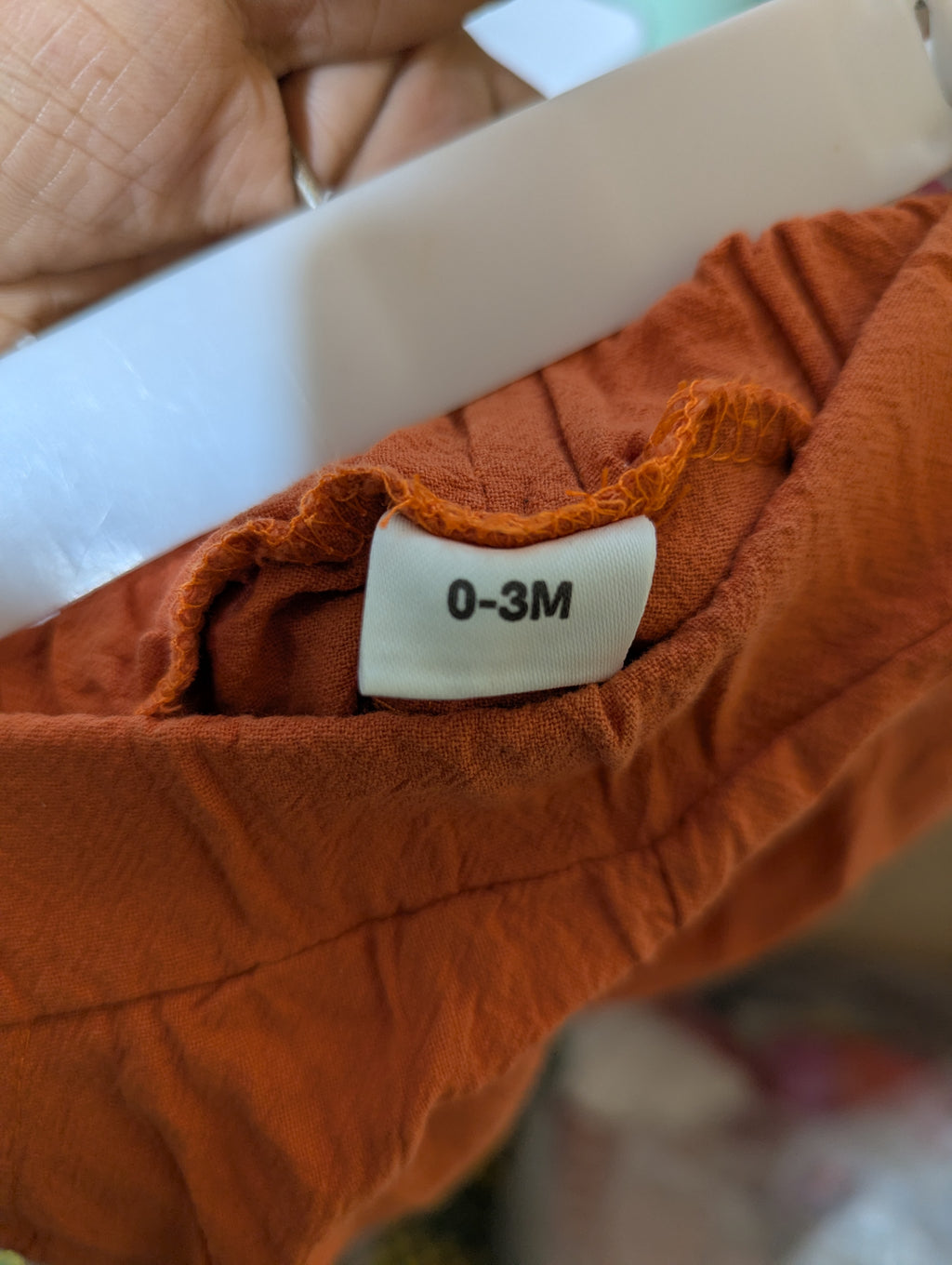 DECO Baby Boys Rust Orange Casual Shorts - Size Estimated Age 0-3 Months AB2