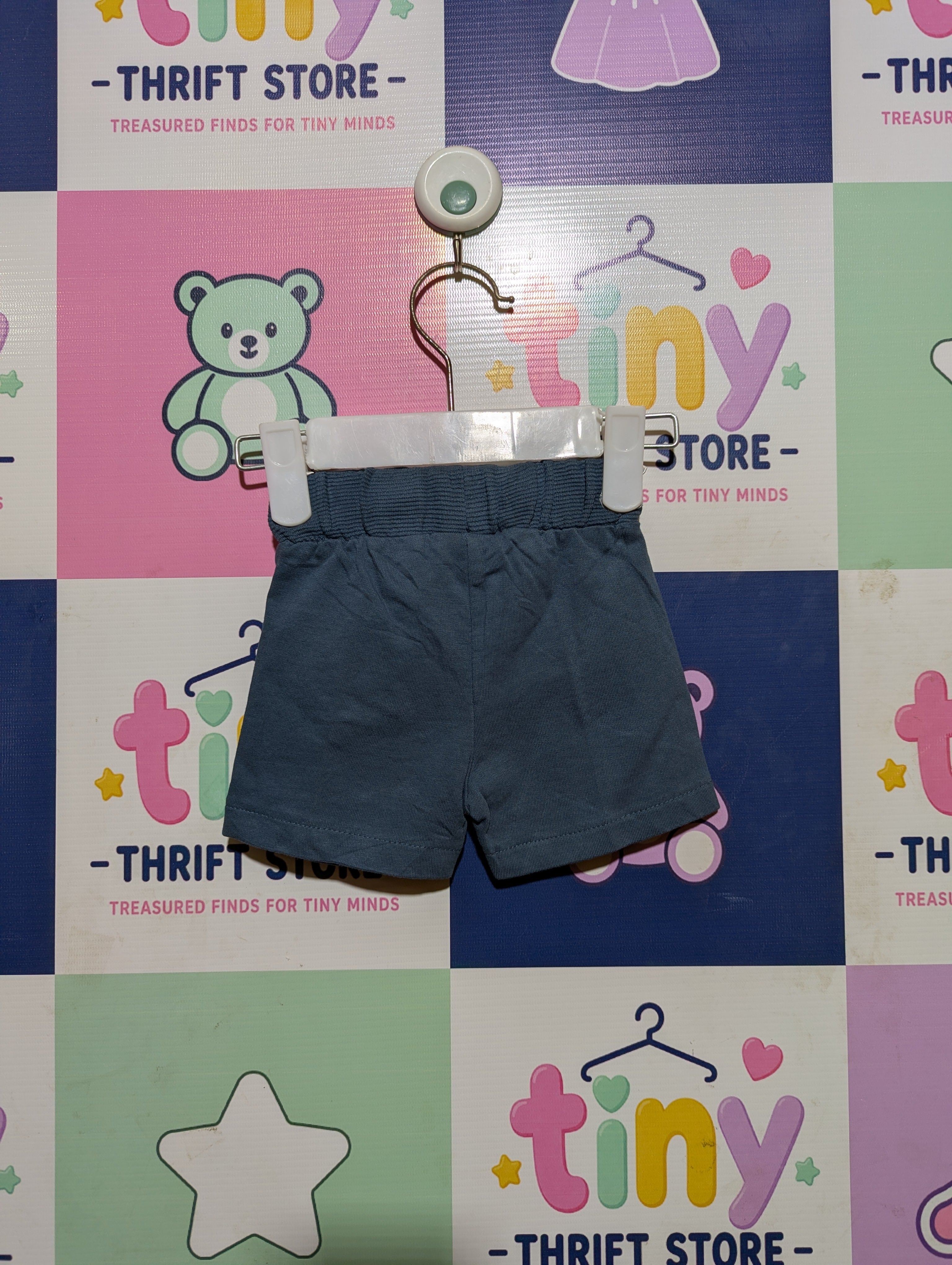 Baby C&A Baby Boys Dark Grey Bear Pocket Casual Shorts - Size Estimated Age 2-3 Months AB2