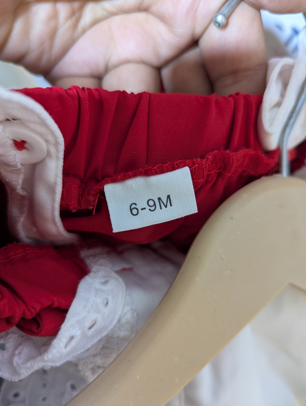 Unbranded Baby Girls White & Red Strawberry Ruffle Romper - Size Estimated Age 6-9 Months AB2