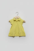 Zara Baby Baby Girls Pastel Yellow Polo Ruffle Dress - Size Estimated Age 3-6 Months AB2