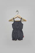 Dirkje Baby Girls Dark Grey Printed Romper Playsuit - Size Estimated Age 2-3 Months AB2