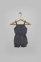 Dirkje Baby Girls Dark Grey Printed Romper Playsuit - Size Estimated Age 2-3 Months AB2