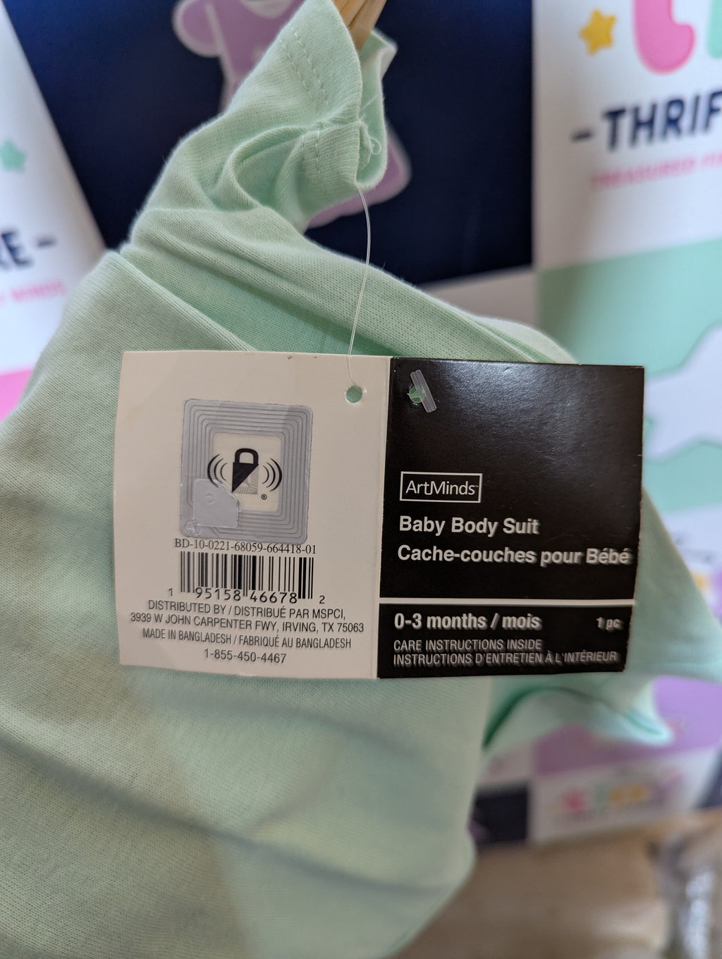 ArtMinds Baby Unisex Preffered Girls Mint Green Solid Short Sleeve Bodysuit - Size Estimated Age 0-3 Months AB2