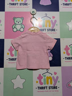 Blukids Baby Girls Pink "My Drink" Sparkle Graphic Tee - Size Estimated Age 3-6 Months AB2
