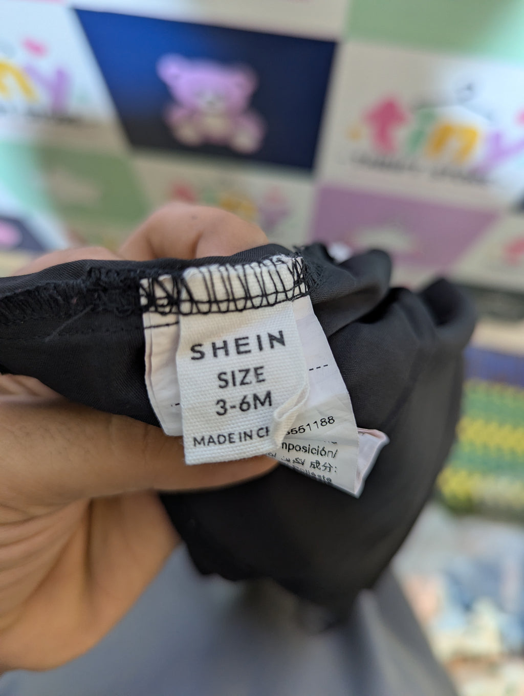 SHEIN Baby Girls Pink & Black Heart Print Tutu Dress - Size Estimated Age 3-6 Months AB2
