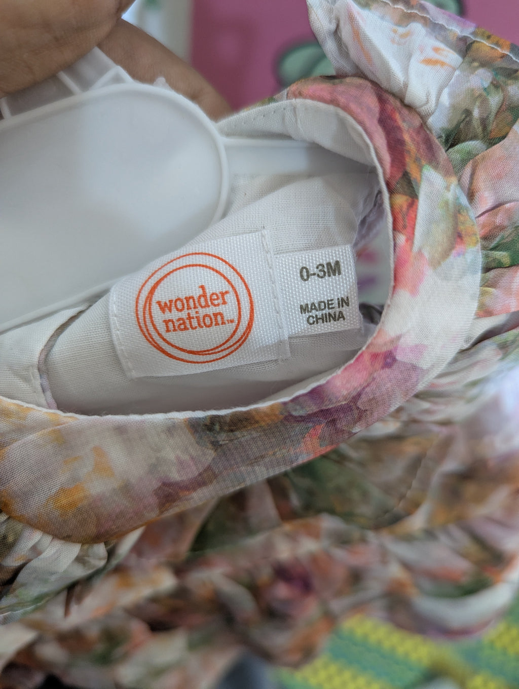 Wonder Nation Baby Girls Watercolor Floral Ruffle Tiered Dress - Size Estimated Age 0-3 Months AB2