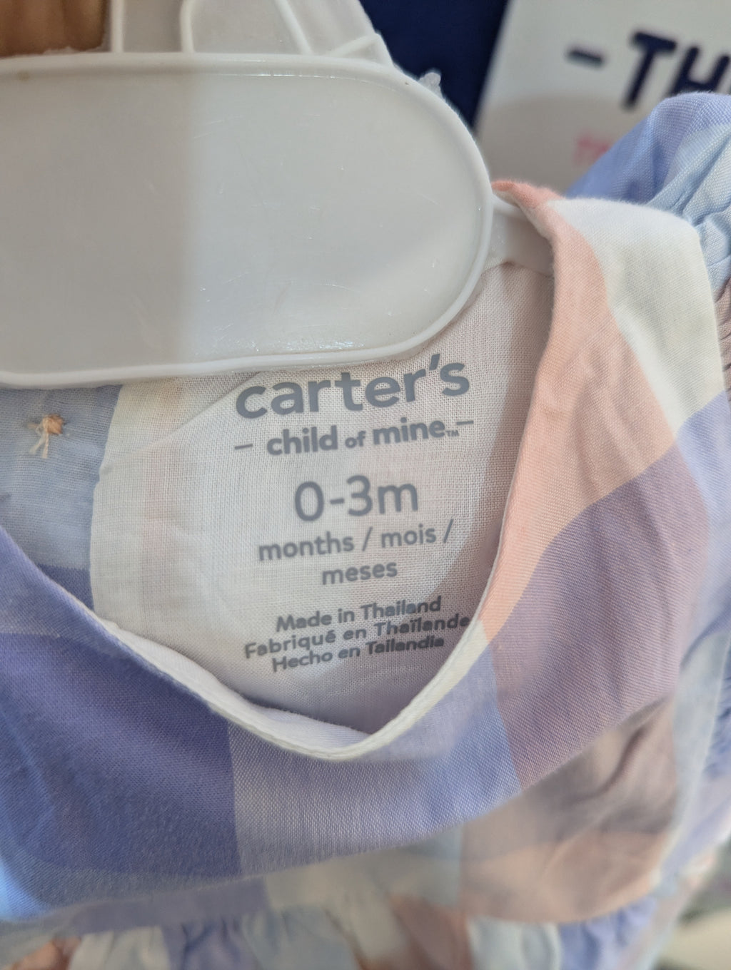 Carter's Child of Mine Baby Girls Pastel Plaid Ruffle Dress - Size Estimated Age 0-3 Months AB2