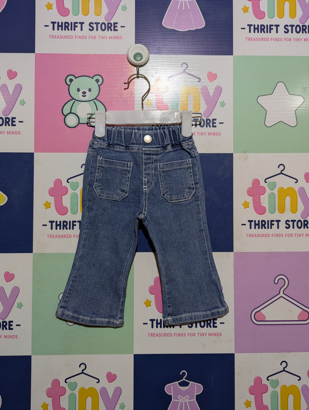 Merry Go Round Girls Medium Wash Denim Pull-On Trousers - Size Estimated Age 2-3 Years AB2