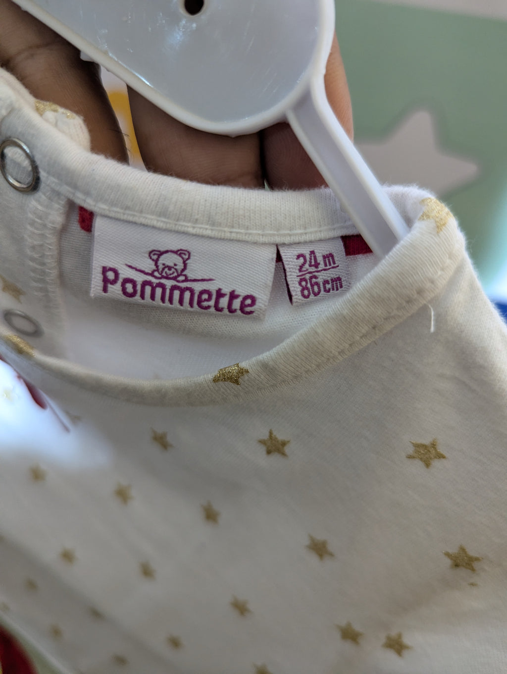 Pommette Girls Off-White & Red Star-Print Long-Sleeve Tulle Dress - Size 24M Estimated Age 1.5-2 Years AB2