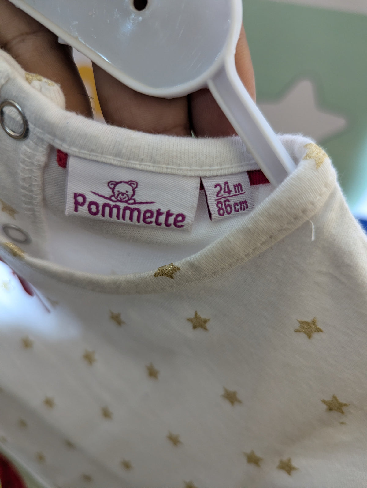 Pommette Girls Off-White & Red Star-Print Long-Sleeve Tulle Dress - Size 24M Estimated Age 1.5-2 Years AB2