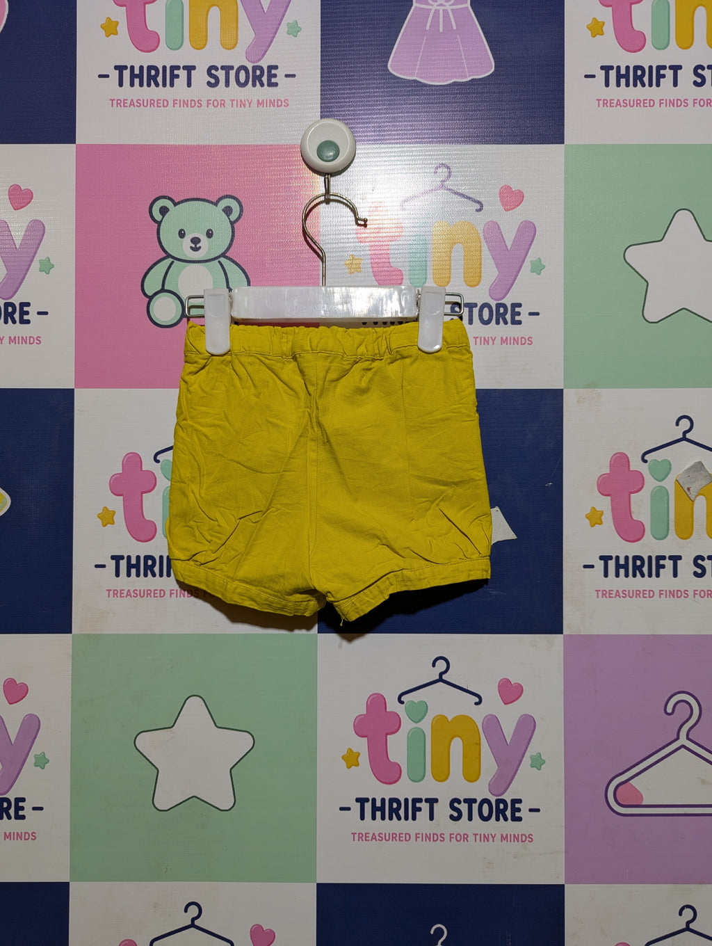 Sergent Major Girls Mustard Yellow Floral Embroidered Casual Shorts - Size 18M Estimated Age 1-1.5 Years AB2
