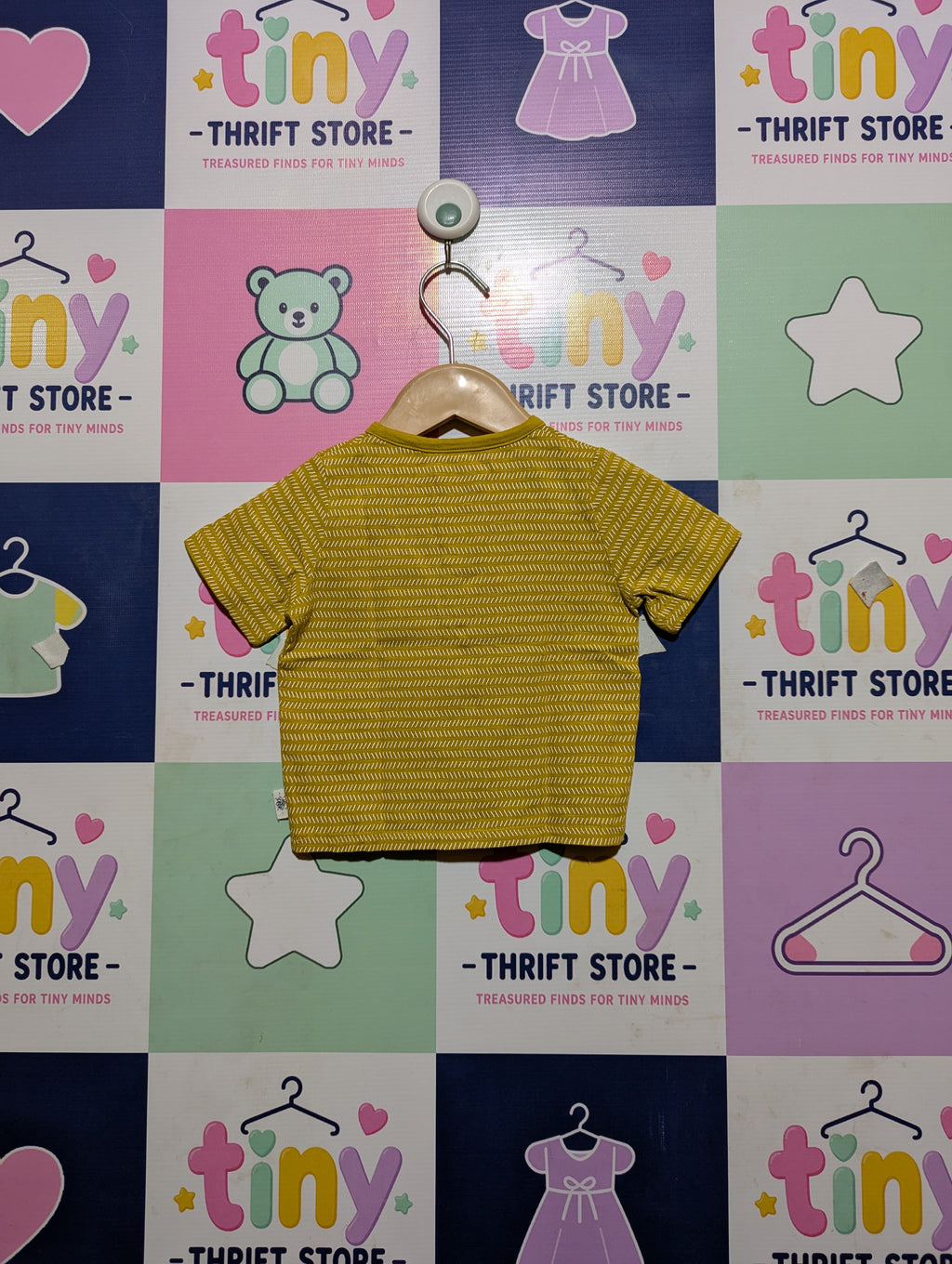Kiabi Eco Conception Baby Boys Mustard Yellow Organic Cotton Henley Tee - Size 6M Estimated Age 3-6 Months AB2