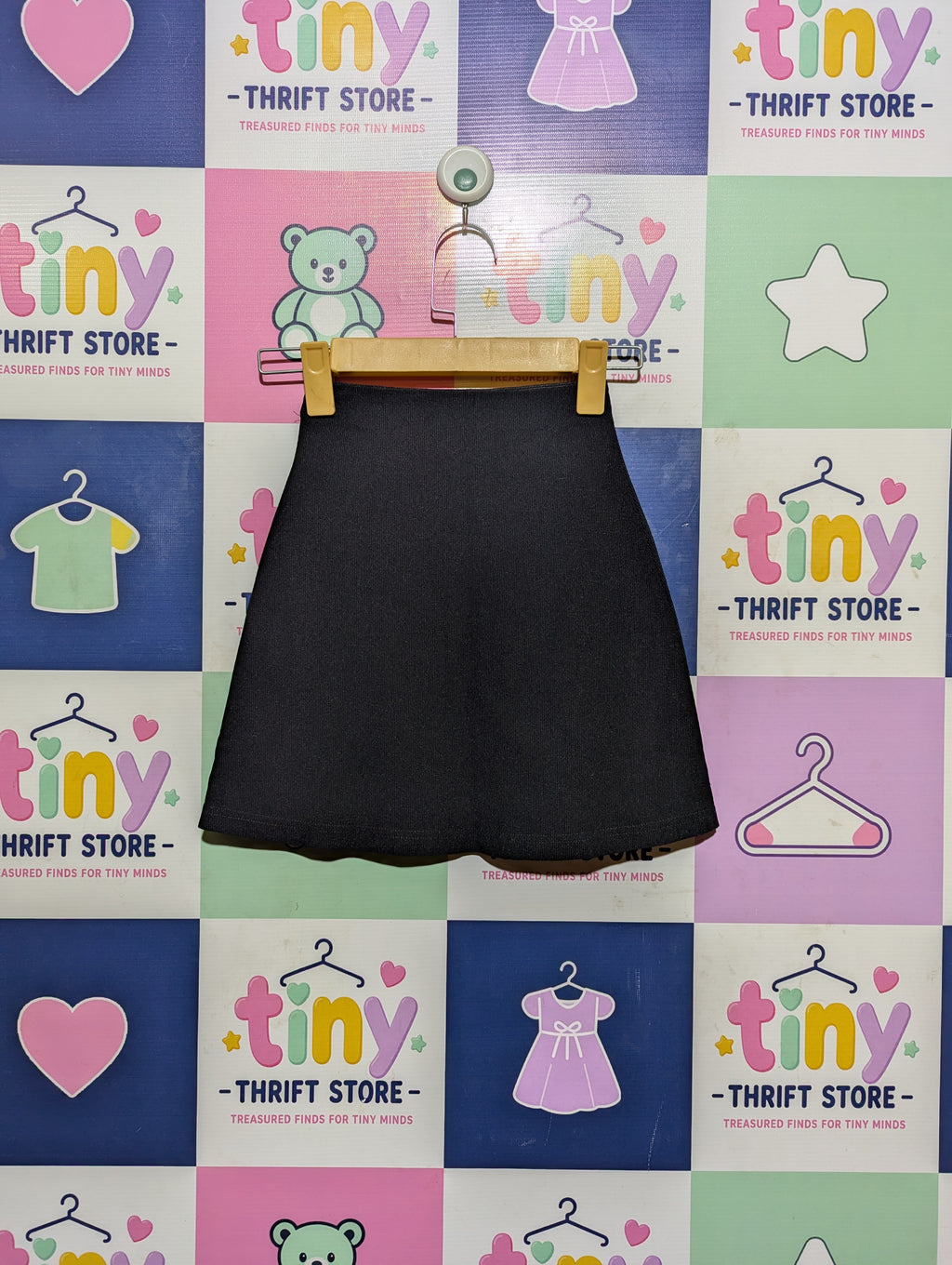 PREEE'S Club Girls Black Ribbed Zipper-Accented Skirt - Size Estimated Age 8 Years AB2