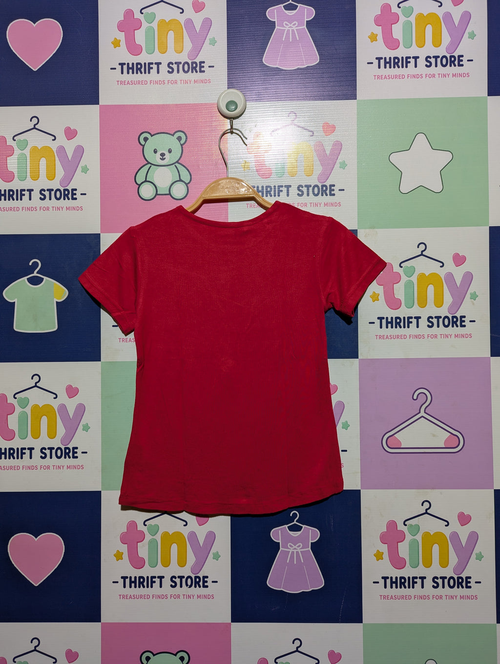 Rock & Love Girls Bright Red "Olala" Graphic Short Sleeve Tee - Size 8A (Estimated Age 8 Years) AB2