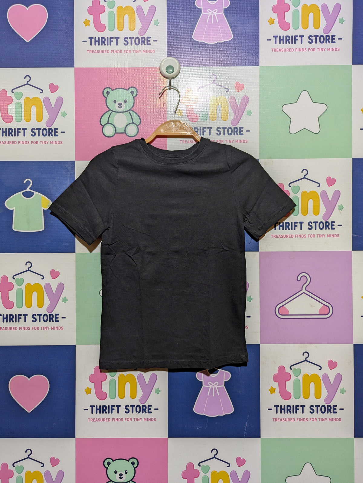 Kiabi Boys Dark Charcoal Solid Short Sleeve Tee - Size 8A (128 CM) Estimated Age 8 Years AB2