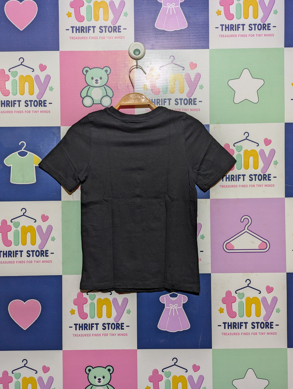 Kiabi Boys Dark Charcoal Solid Short Sleeve Tee - Size 8A (128 CM) Estimated Age 8 Years AB2