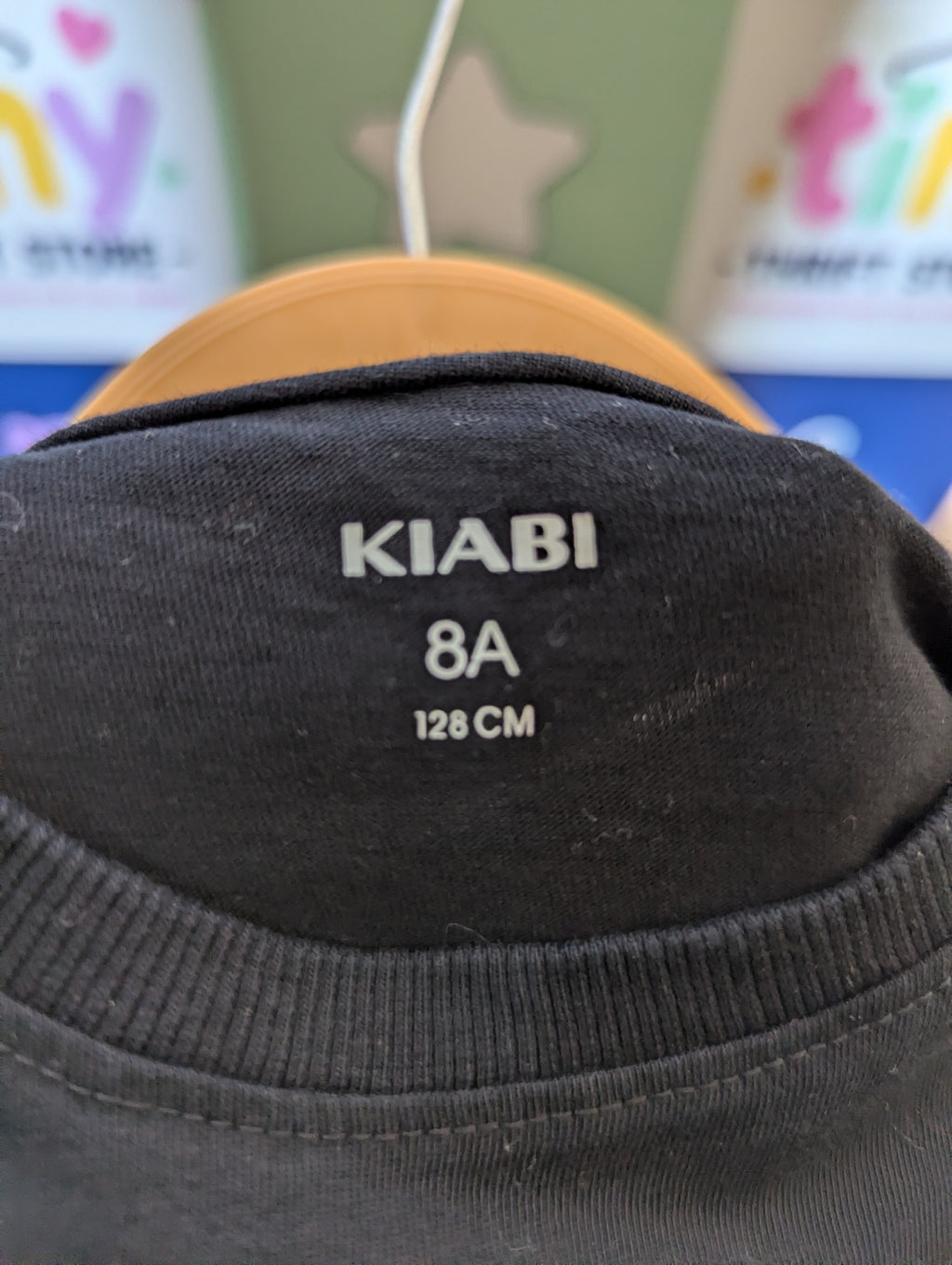 Kiabi Boys Dark Charcoal Solid Short Sleeve Tee - Size 8A (128 CM) Estimated Age 8 Years AB2