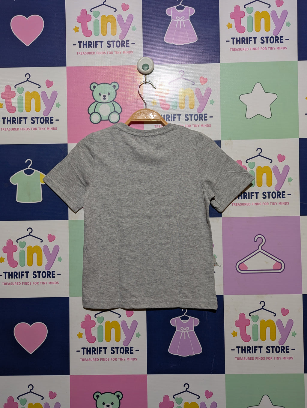 Kiabi Boys Heather Grey "Monster" Graphic Short Sleeve Tee - Size 8A (126-131 CM) Estimated Age 8 Years AB2