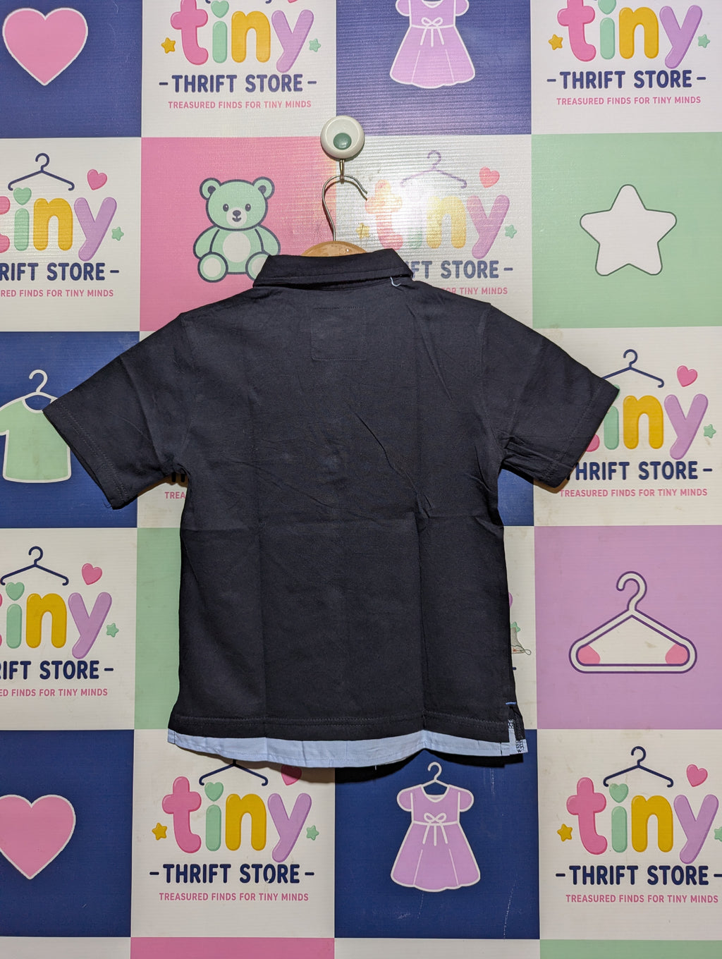 Terre de Marins Boys Navy Blue "Maritime Heritage" Polo Shirt - Size 126cm Estimated Age 8 Years AB2