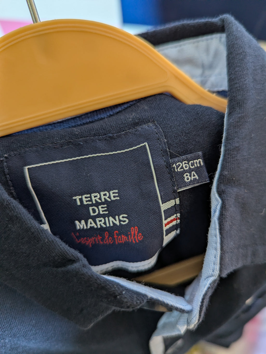 Terre de Marins Boys Navy Blue "Maritime Heritage" Polo Shirt - Size 126cm Estimated Age 8 Years AB2