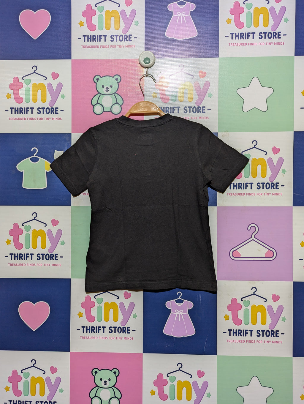 Disney Mickey Mouse Boys Charcoal Black "Mickey Mouse" Graphic Short Sleeve Tee - Size Estimated Age 7-8 Years AB2
