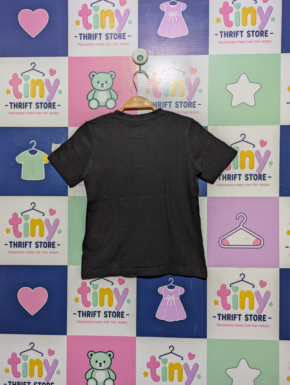 Disney Mickey Mouse Boys Charcoal Black "Mickey Mouse" Graphic Short Sleeve Tee - Size Estimated Age 7-8 Years AB2