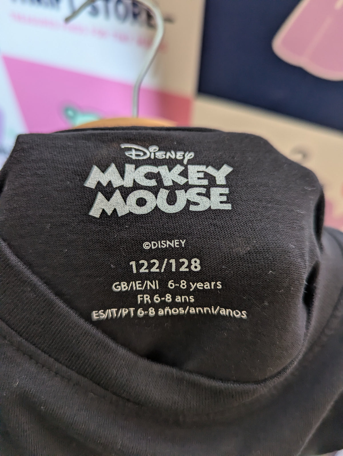 Disney Mickey Mouse Boys Charcoal Black "Mickey Mouse" Graphic Short Sleeve Tee - Size Estimated Age 7-8 Years AB2