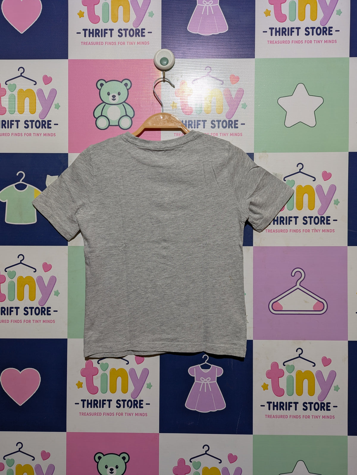 Inextenso Boys Heather Grey "Let's Go For An Adventure" Graphic Short Sleeve Tee - Size Estimated Age 7-8 Years AB2