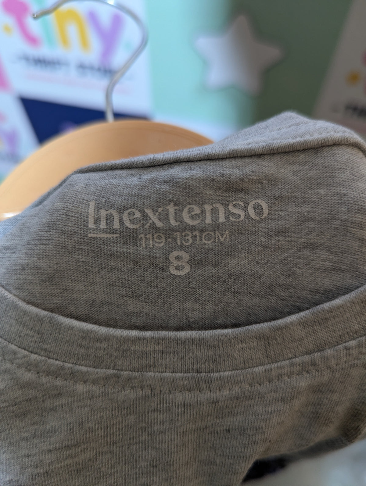 Inextenso Boys Heather Grey "Let's Go For An Adventure" Graphic Short Sleeve Tee - Size Estimated Age 7-8 Years AB2
