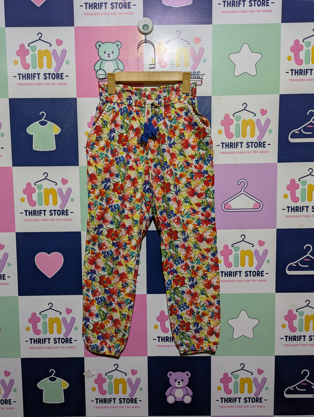 Tu Girls Multi-Color Floral Print Jogger Trousers - Size 10 Years Estimated Age 10 Years AB2