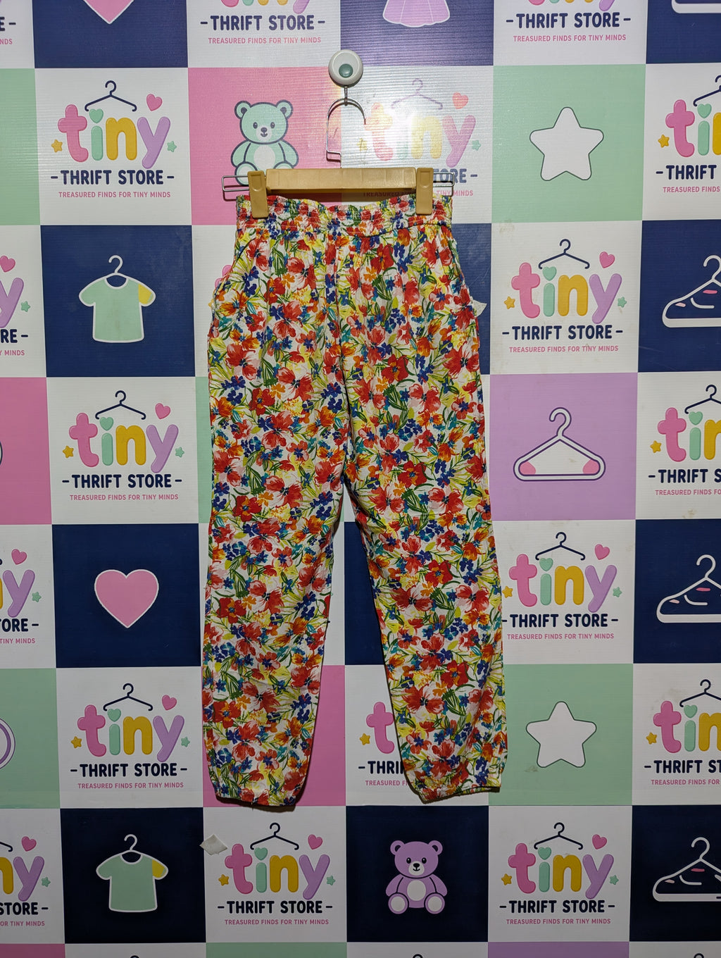 Tu Girls Multi-Color Floral Print Jogger Trousers - Size 10 Years Estimated Age 10 Years AB2