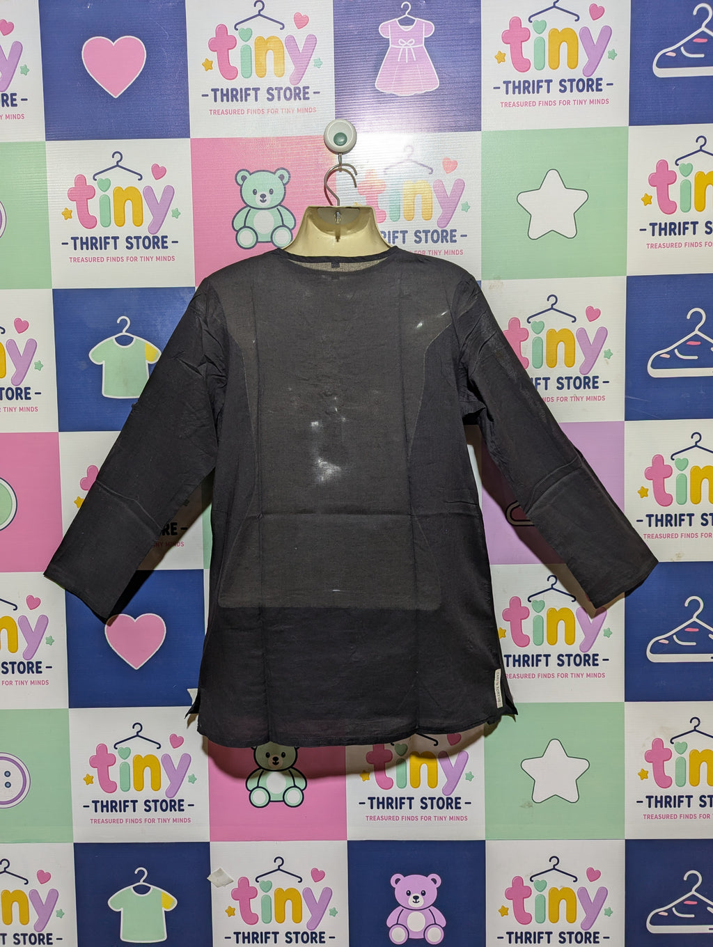 Girls Black Giraffe Print Long Sleeve Tunics - Size 140 Estimated Age 9-10 Years AB2
