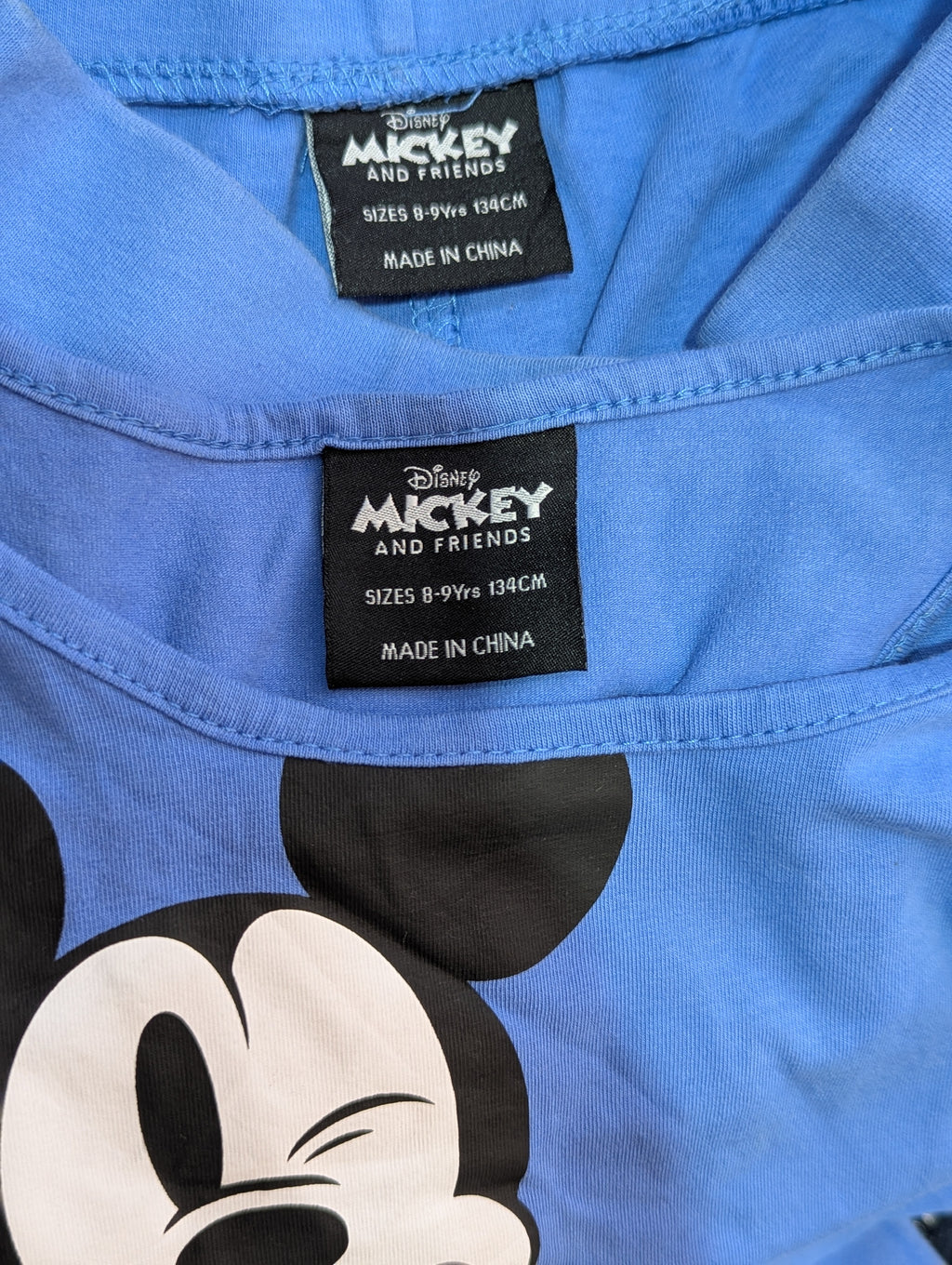 Disney Mickey & Friends Girls Blue Mickey Mouse Crop Top & Biker Shorts Set - Size 8-9 Years Estimated Age 8-9 Years AB2
