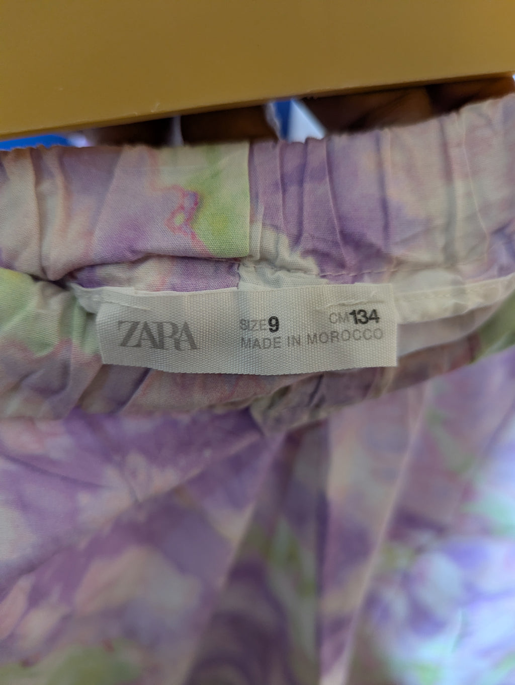 ZARA Girls Purple & Green Tie-Dye Cargo Joggers - Size 134 cm Estimated Age 9 Years AB2