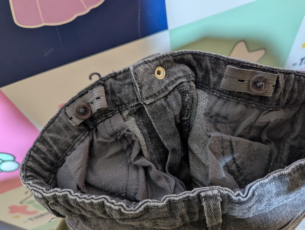 Kiabi Girls Dark Grey Acid Wash Denim Skirt - Size 138-143 CM Estimated Age 10 Years AB2