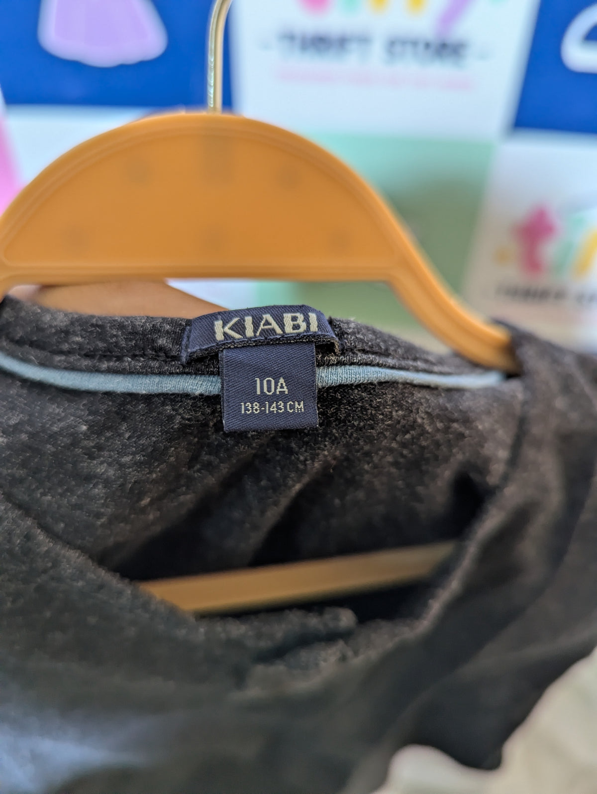 Kiabi Boys Dark Grey Melange Henley T-Shirt - Size Estimated Age 10 Years AB2