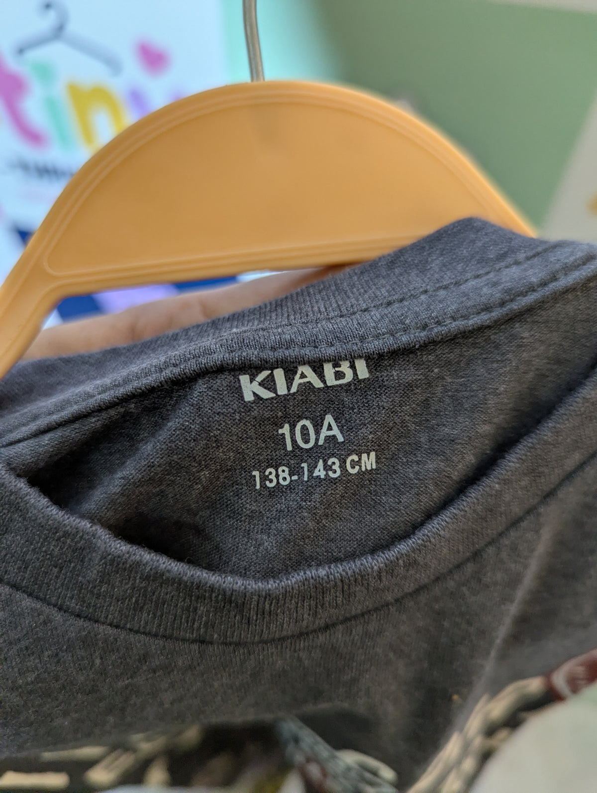 Kiabi Boys Dark Grey "Wild Spirit Forest" Patchwork Graphic Tee - Size Estimated Age 10 Years AB2