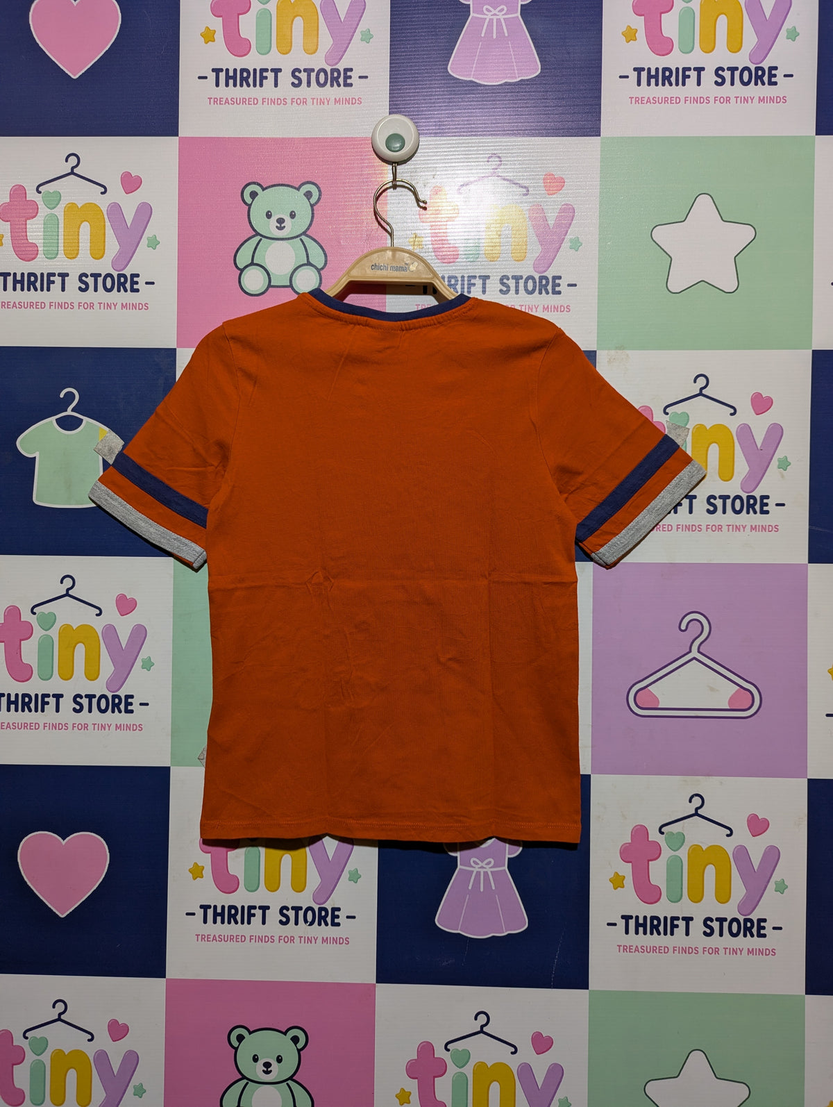 Sergent Major Boys Orange "Les Petits Champions" Sports Graphic Tee - Size Estimated Age 10 Years AB2