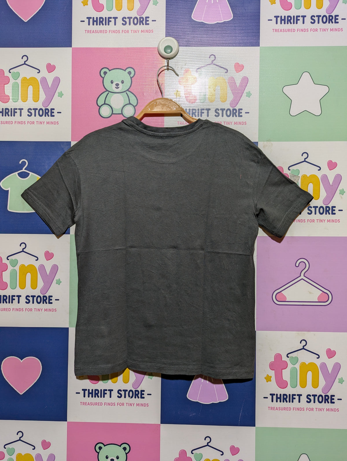 Hello Kitty and Friends Girls Dark Grey "Hello Kitty" Anime Graphic Tee - Size Estimated Age 10 Years AB2