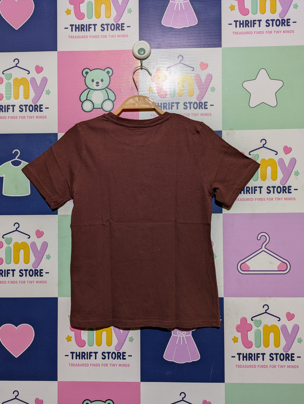 Kiabi Boys Brown "Funtastic" Monster Graphic T-Shirt - Size Estimated Age 10 Years AB2