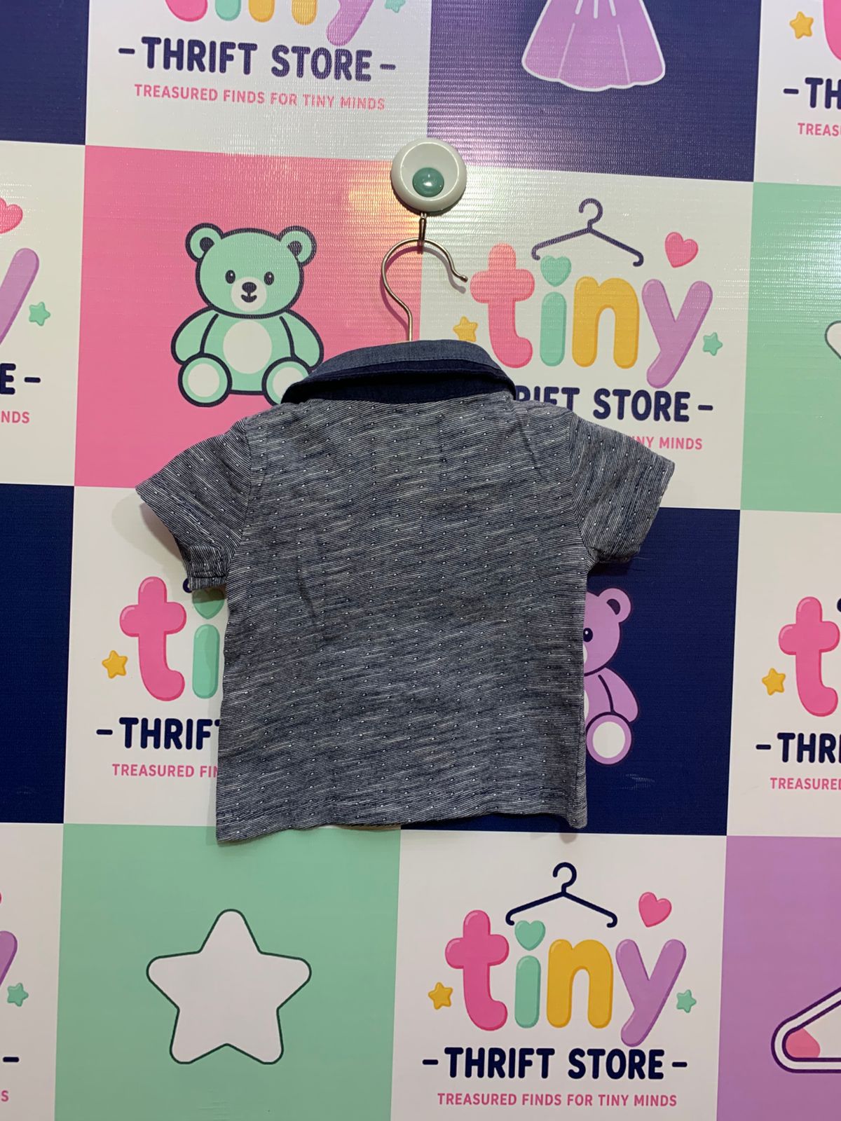 Early Days Baby Boy Textured Dotted Polo Shirt - Size 0-3 Months Ab1