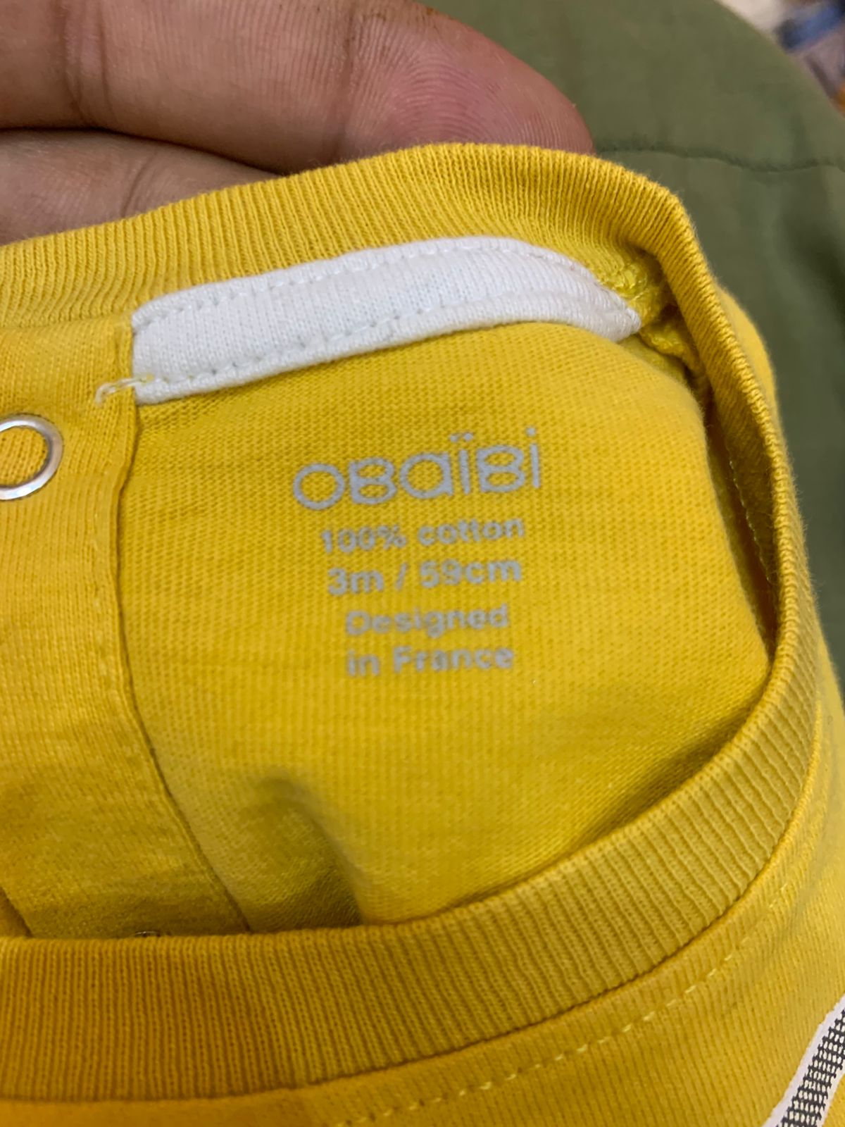 Obaïbi Baby Boy "Protect Oceans" Yellow Tee - 3 Months AB1